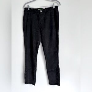 by Anthropologie Women’s Black Suede Velvet‎ size 28 or 6 Pants Straight Lyocell
